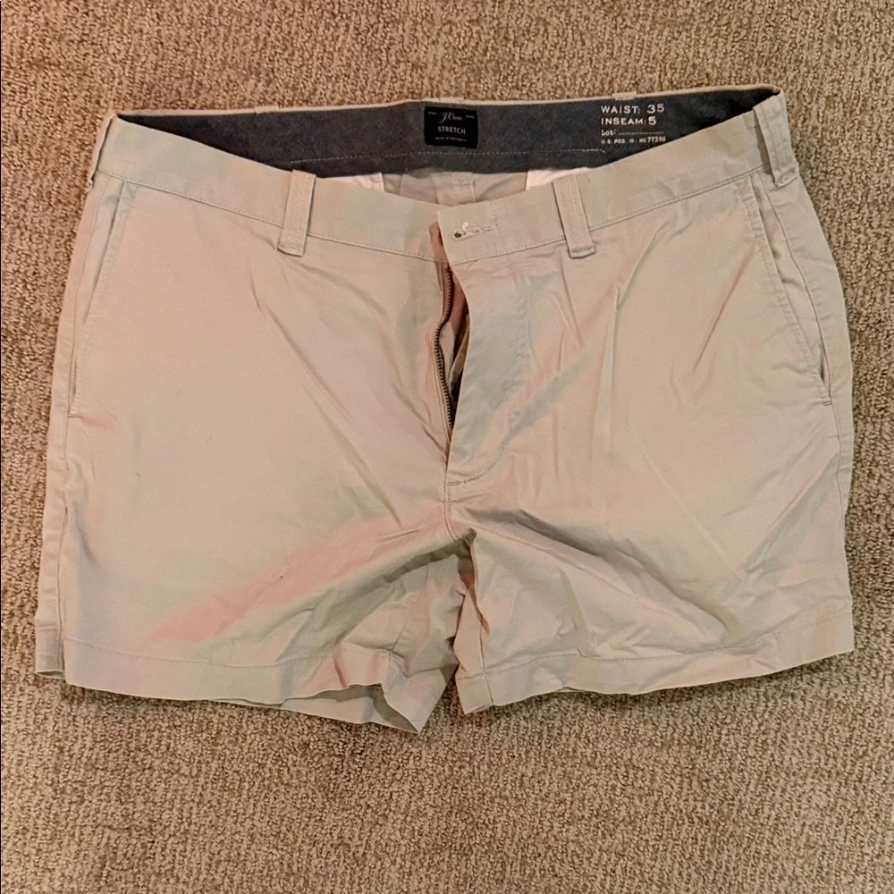 Men's Tan Shorts J. Crew Short Shorts 5” inseam size 35